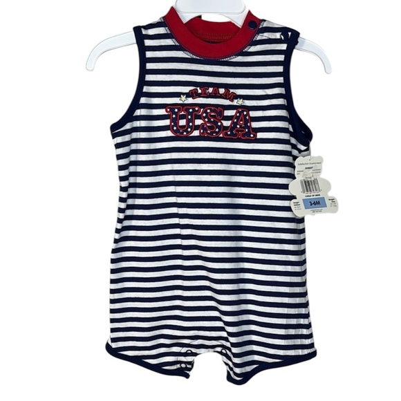 child of mine Other - Child of Mine Navy and White Striped Sunsuit